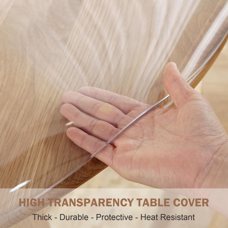 LovePads Round Clear Table Cover Protector 36 Inch, 2mm Thick Table Protector for Dining Room, Waterproof Plastic Cover PVC Vinyl Tablecloth, Circle Tabletop Protective Pad for Furnture Surface - Image 4